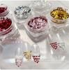 Uñas Macaron 1MM japonesas y coreanas amor estrella mini lentejuelas fluorescentes alto brillo estrella de cinco puntas parche material para uñas