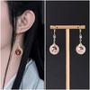 Pendientes Nacionales de Moda Estilo Chino Nuevo con Borla de Perlas en Forma de Abanico para Mujer Pendientes Retro Estilo Chino con Cierre de Seguridad Pendientes para Ropa Antigua Hanfu