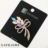 Broche de Liga de Zinco com Strass para Mulheres no Atacado, Anti-Exposição, Prendedor de Lenço Fofo e Versátil, Broche Floral Elegante e da Moda com Toque de Luxo