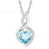 Exportación Transfronteriza Nuevo Ilimitado Colgante de Plata 925 Collar con Piedra de Nacimiento Diseño Simple y de Moda Versátil para Mujeres que Van al Trabajo