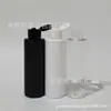 Botella negra de 150 ml con tapa abatible y tapa de mariposa blanca, Botella de recarga de limpiador facial de 150 ml, Botella de líquido para lavar platos, Botella de agua desmaquillante
