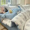 Conjunto de cama de quatro peças em algodão 100% grau A para maternidade e infantil, novo conjunto de alta qualidade de capa de edredom de algodão puro, lençol de baixo e lençol de elástico de três peças