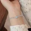 Pulsera Original de Aguamarina Natural 4MM Pulsera Delgada Perla de Agua Dulce Con Cuentas Estilo Ins de Alta Gama Apilable Exquisita