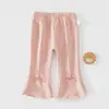 Calça Pantalona com Laço para Bebê Menina Kids Primavera Outono Algodão Elastano Leggings Calça Longa Doce Infantil para Sair