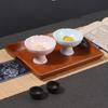Bandeja binaural de madera maciza vintage, plato de madera para el hogar, plato para la cena, comedor, sala de estar, bandeja para aperitivos, té y frutas
