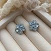 Pendientes Brillantes de Flor de Alta Calidad con Aguja de Plata S925 Exquisitos Elegantes Versátiles Pendientes de Gama Alta Swarovski para Mujer