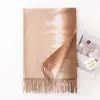 Bufanda Nueva Elegante de Estilo Femenino con Degradado para Niñas, Chal de Gama Alta para Otoño e Invierno, Bufanda Cálida de Imitación Cachemir
