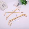 Clip para pantalones de bambú de 4 cabezas plegable multiusos de bambú 4 clips clip para pantalones tendedero clip para calcetines de bambú en stock al por mayor