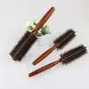 Ventas Directas de Fábrica en stock peine para rizar el cabello de cerdas y madera maciza mango cuadrado sin LOGO peine de rodillo estilo casero peine de rodillo de cuatro planos