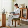 Silla de Maquillaje Vintage Estilo Francés con Respaldo, Cubierta Suave, Silla de Diseñador, Silla de Comedor de Madera Maciza Estilo Antiguo, Popular en Línea
