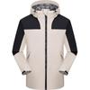 Chaqueta gruesa y fina con logotipo impreso personalizado para construcción de grupos al aire libre, a prueba de viento y frío, cálida, tres en uno, chaqueta de trabajo para hombres y mujeres