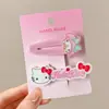 Pente pequeno Sanrio presilha de cabelo acrílico clipe para franja gato KT clipe para cabelo quebrado coração de menina fofa clipe bico de pato de desenho animado