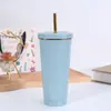 Taza con Popote de Acero Inoxidable 304 Portátil de Gran Capacidad para Café Montaje en Coche Taza Termo con Popote Taza de Oficina
