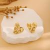 Brincos de flor de borboleta de amor estilo metal de personalidade europeia e americana transfronteiriça Brincos de textura plissada exagerada feminina