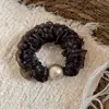 Goma para el pelo de malla coreana de doble capa con perlas florales, nuevo y elegante accesorio para coleta famoso en internet y versátil