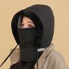 Nuevo gorro de invierno para mujer, cálido, para ciclismo al aire libre, resistente al viento y al frío, con máscara integrada en el cuello, gorro Lei Feng.