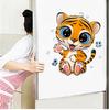 Novo Adesivo de Banheiro de Tigre Fofo Autoadesivo Decoração de Porta de Geladeira Adesivo para Quarto de Crianças Layout de Porta de Banheiro Adesivo de Parede