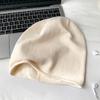 Chapéu preto feminino outono e inverno 2024 novo chapéu grande de cabeça enrolada para mulheres chapéu frio de malha pequena