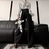 Calça flare de perna reta desconstruída estilo japonês, tendência de nicho, resistente, calça casual de cintura alta, calça longa versátil, nova moda