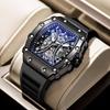 Reloj automático para hombre Richard nuevo popular en línea con forma de barril de vino no mecánico luminoso impermeable de silicona