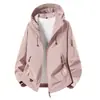 Nueva Chaqueta con Capucha de Color Sólido Simple para Primavera/Otoño, Transpirable, Duradera, Cortavientos, Impermeable, Chaqueta Versátil para Senderismo al Aire Libre para Hombre