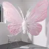 Decoración de ventana de exhibición de flores artificiales de mariposa gigante, soporte de mariposa floral, flor decorativa para accesorios de fotos y exhibición