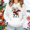 Ropa para Mujer Hombre Invierno Otoño Moda con Capucha Casual Navidad Estampado de Alce Manga Larga Sudadera con Capucha Sudaderas Conjunto Holgado