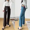 ¡Muy recomendable! Diseño súper elegante de cerezas~ Jeans tipo cigarrillo elásticos en cuatro direcciones para mujer, estilo otoño, Pantalones rectos cropped de cintura alta de Lyocell