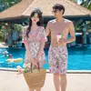 Trajes de baño para pareja estilo Ins falda de una pieza para chicas con sobrepeso talla grande traje de baño conservador para mujer pantalones de playa para hombre Amazon