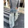 Jeans de Retazos Rayados Lavados Desgastados Estilo Retro Americano para Mujer 2026 Verano Nuevos Pantalones Rectos Sueltos Adelgazantes