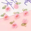 Acessórios de Anel de Orquídea Colorido Banhado em Acrílico Pulseira de Contas de Botão de Flor Antiga Material DIY Pingente de Contas Feito à Mão