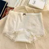 Algodón Puro para Mujer Estilo Francés Floral Hipster Cintura Media Transpirable 10A Antibacteriano Entrepierna Extendida Más Amplia Calzoncillos tipo Boxer
