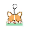 Llavero Perro Corgi Chai Muñeco Perro diy Dibujo Animado Lindo Llavero Acrílico Doble Cara Colgante para Bolso