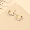 Aretes de Perlas con Diseño Personalizado Estilo Coreano, Modernos, Estilo Lujo Ligero, Amazon Más Vendidos, Aretes Sencillos Semicirculares