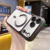Funda magnética galvanizada para iPhone 17Promax, mate esmerilado, cubierta integral anticaídas para lente de iPhone 16