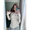 Suéter Base Feminino 2026 Novo Outono e Inverno Cinza High-End Chique Gola Redonda Malha Slim-Fit Suéter Base