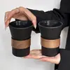 Taza de Café Colgante de Obsidiana Negra Simple de Alto Valor, Taza de Té Antiescaldado, Taza de Vidrio Mate, Taza para Latte, Taza para Beber en Casa