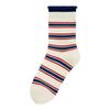Nuevos Calcetines para Mujer 2025 Otoño e Invierno Serie Miu Calcetines de Algodón para Mujer Canalé Doble Bloques de Color Rayados Calcetines de Media Pantorrilla