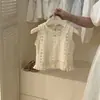 Traje de Verano para Niña 2025 Nuevo Estilo Coreano Chaleco con Cortes de Verano para Bebé Camiseta de Tirantes Jeans Conjunto de Dos Piezas