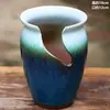 Vaso de flores carnudo doméstico fita de incisão alta entalhe planta zisha cerâmica penhasco pilha velha vaso respirável