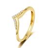 Cross-border Hot Princess Dense Nail Headwear Zircon Ring Feminino Simples em forma de V Diamante Moda Estilo Europeu e Americano Anel de Comida