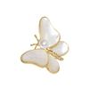 Nueva versión coreana de broche simple de mariposa de concha de perla para mujer, hebilla de fijación para caminar, accesorios de ropa al por mayor