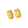 Brincos de Zircônia com Design Simples e Superfície Larga para Mulheres Brincos de Ouro com Areia Vietnamita Estilo de Luxo Leve Tendência Joias Transfronteiriças Duradouras
