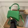 Bolso de Hombro Cuadrado Pequeño Casual para Mujer, Estilo Coreano de Moda, PU Sólido Color Patrón de Cocodrilo, Nuevo Modelo 2026