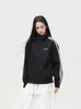 Chaqueta deportiva de marca europea y americana de moda con tres rayas, chaqueta casual de lunares de corte holgado con cuello alto para mujer, chaqueta de lunares con cremallera para primavera y otoño