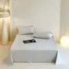 2026 Nuevo Modelo Color Sólido Algodón Cepillado 100S Sábana Individual para Cama 120X230Cm Azul Cielo Claro