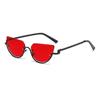 Óculos de Sol Jamie 868 Novos com Meio Aro, Óculos de Sol Metálicos Compactos Semi-Arredondados da Moda, Item Tendência Europeu e Americano