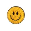 Etiqueta de bordado de computador toalha bordado borda dourada distintivo de rosto sorridente acessórios de vestuário patch adesivo patch tecido bordado patch de tecido
