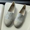 Sapatos de Pescador para Mulheres Primavera/Verão 2025 Mocassins de Palha Sapatos Casuais Slip-On Planos Versáteis de Cano Baixo