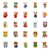Producto Nuevo Transfronterizo 50 Lindos Pegatinas de Oso de Peluche Suave Decoración de Dibujos Animados Pegatinas para Funda de Teléfono Móvil, Taza de Agua, Bloc de Notas